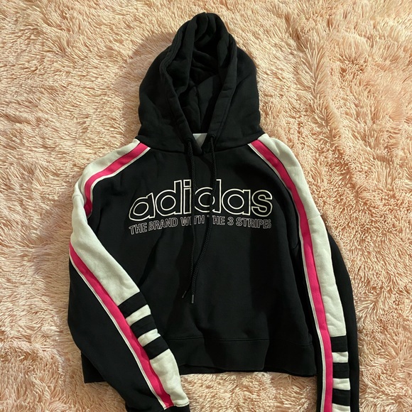 Adidas Cropped Heavyweight Hoodie - Picture 1 of 5